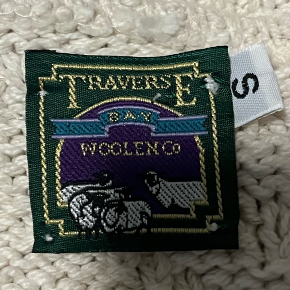 Vintage Cotton Knit Holiday Sweater Vest Cream SMALL Zip Up Christmas - Picture 8 of 10